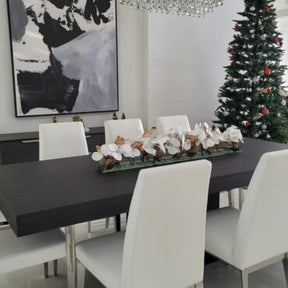 Cachepô de vidro  Casa Moderna com Orquídeas Phalaenopsis Brancas