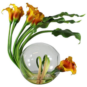 Vaso Crosswinds com Lírios Calla Manga
