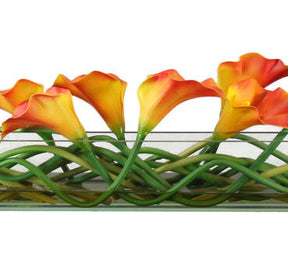 Cachepô de vidro  Casa Moderna com Lírios Calla Manga