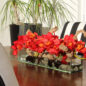Cachepô de vidro  Casa Moderna com Cymbidiums Vermelhos