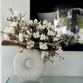 Vaso Eternity Médio com Bonsai Pendente e Driftwood