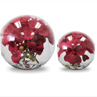 Vaso Crosswinds  com Orquídeas Vermelhas