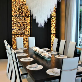Cachepô de vidro Casa Moderna com Orquídeas Brancas