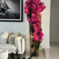 Vaso Grande de Teca Live Edge com Orquídeas Vanda Rosas