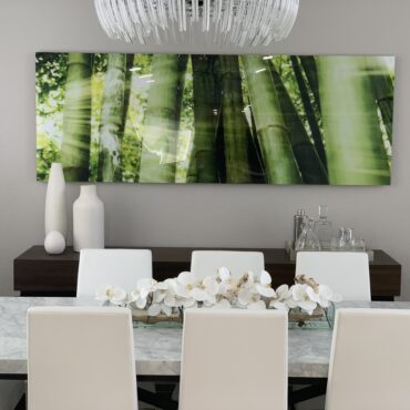Cachepô de vidro  Casa Moderna com Orquídeas Phalaenopsis Brancas
